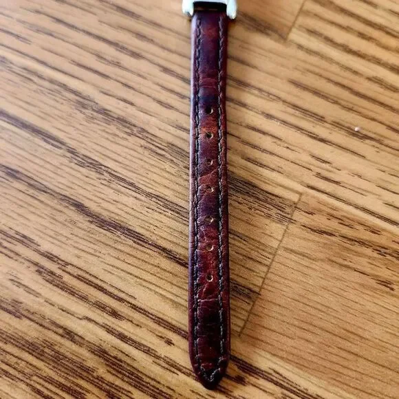 BRIGHTON "Santa Barbara" Silver Ornate Watch w/ Brown Leather TIMELESS CHIC - Picture 4 of 8